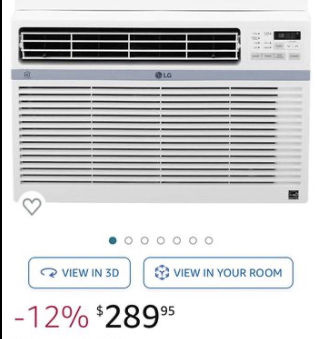 LG 8,000 BTU Smart Window Air Conditioner, 350 Sq. Ft, Smartphone and Voice Control