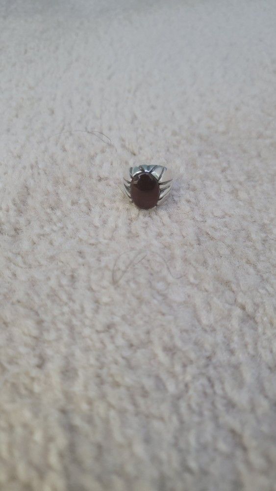 beautiful 925 sterling silver yamami aqeeq men ring size 7.5 from madinah.