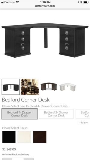 Pottery Barn Bedford Corner Desk With Hutch Chair For Sale In