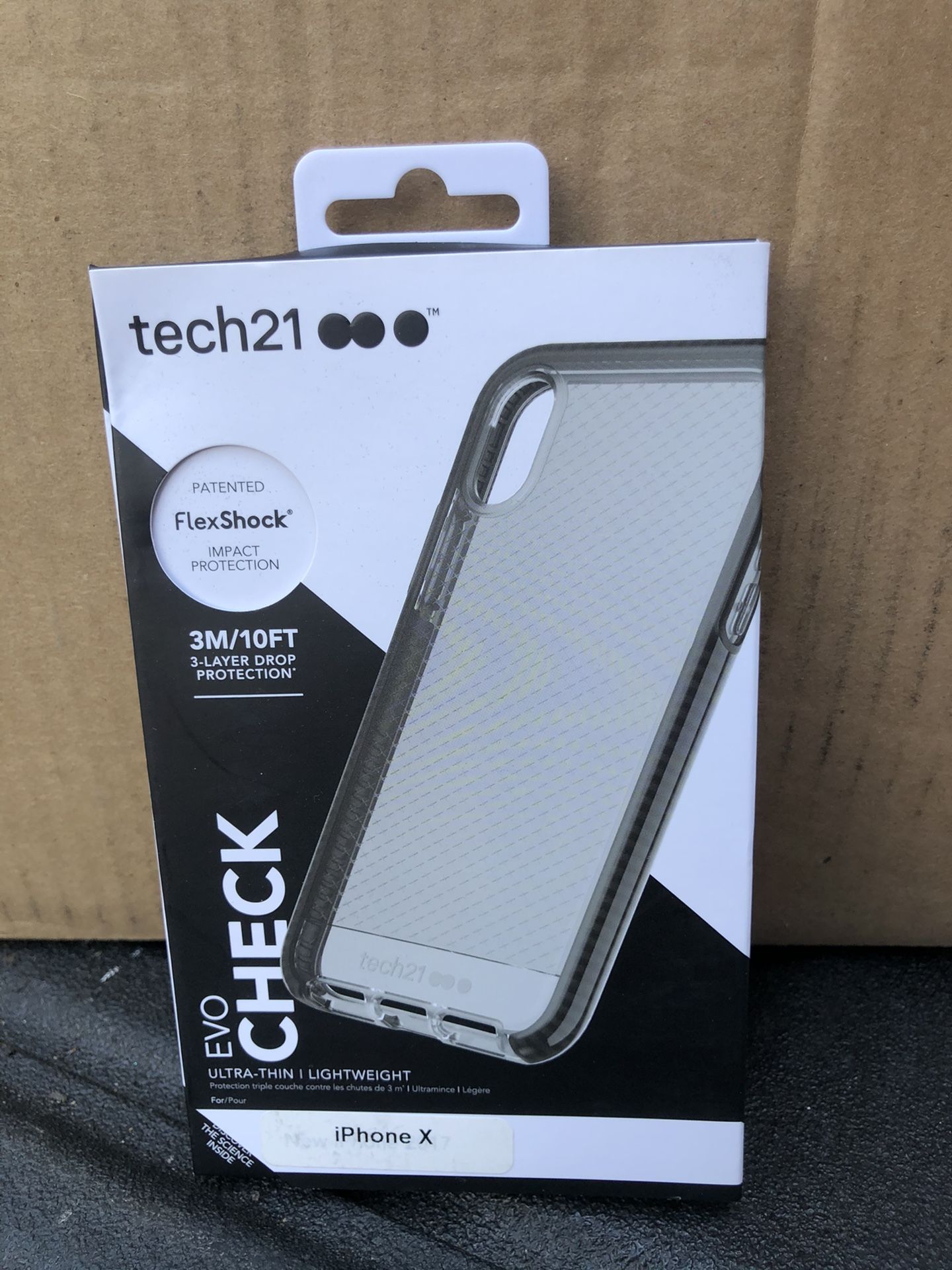 Tech 21 EVO check Phone Case for IPhone 11 X, Smokey/black color flex shock, impact protection