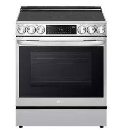 LG 5 Burner Element Slide-In Electric Range in PrintProof Stainless Steel w/ Instaview, Air Fry, ProBake