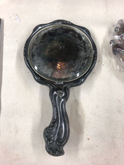 Antique silver plate mirror by hope silver co.