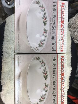Holly Berry Serving Bowls