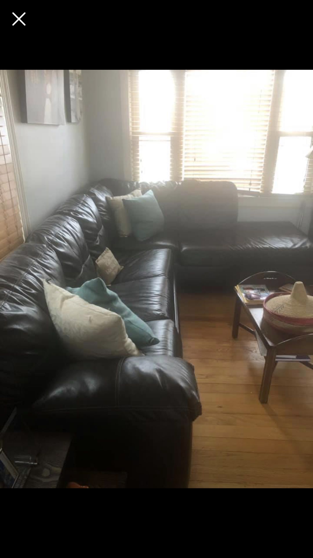 Comfy Brown Leather-like (Sleeper) Sectional
