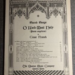 Vintage Sheet Music, O Lord Most Holy, 1908