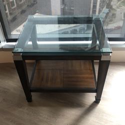 Moving Sale! Glass Top Side Table / End Table