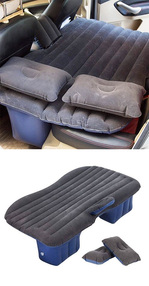 $25 NEW Inflatable Mattress Car Air Bed Backseat Cushion Travel Camping w/ Pillow Pump 54x33”