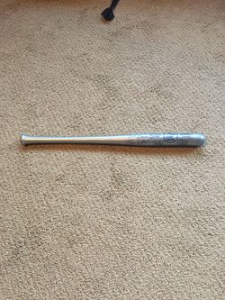 Signed 2003 Dodger bullpen mini bat by Tommy Lasorda and Charlie Hough