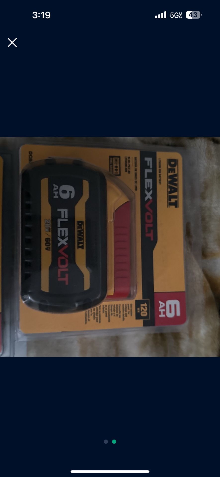 Dewalt 6ah Flexvolt  Battery 
