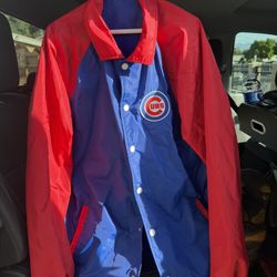 Chicago Cubs Bullseye Coach Jacket Large Size 