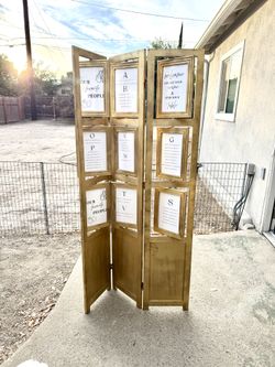 Wedding Party Seat chart Room Divider