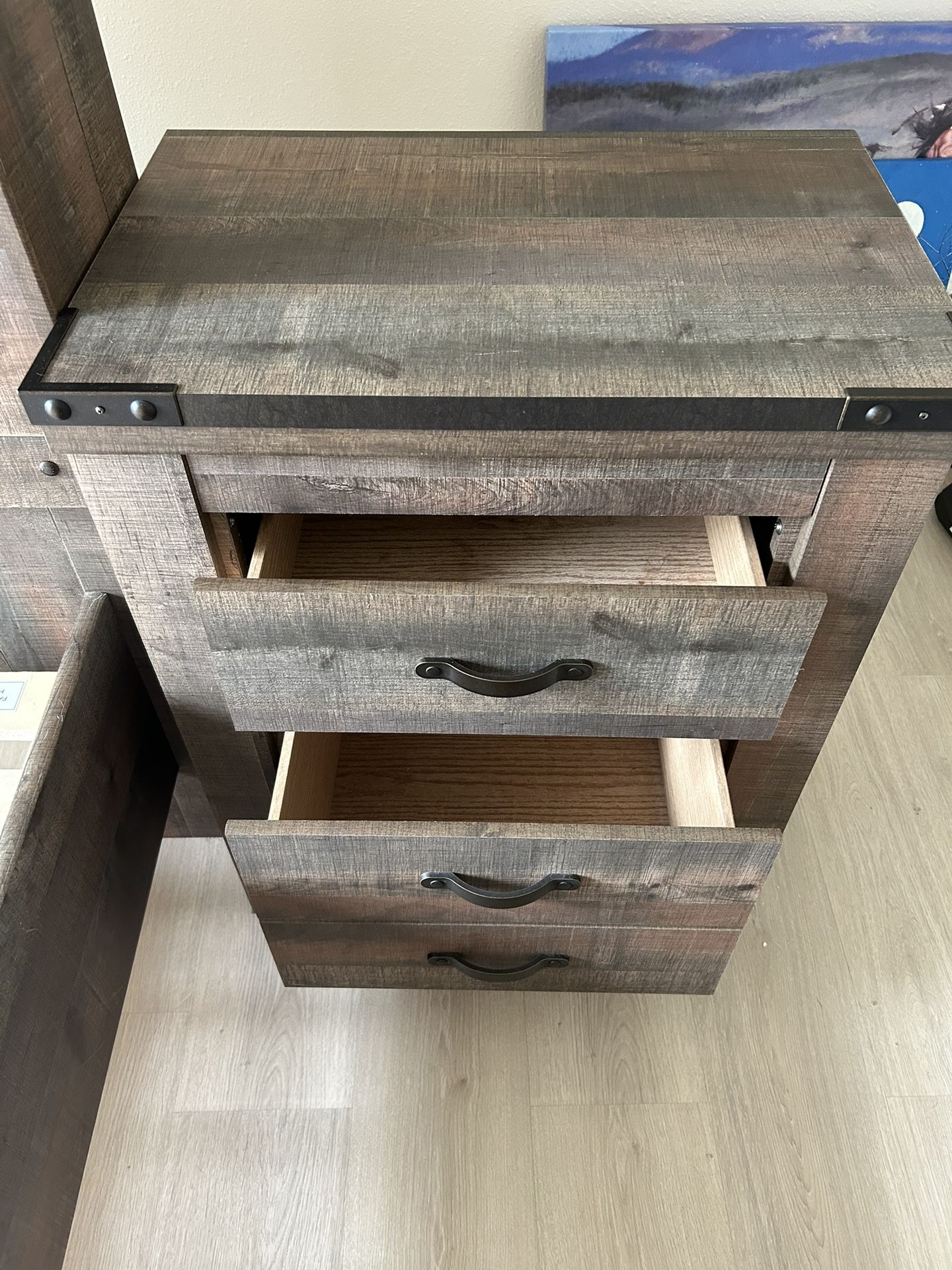Twin Bedframe And Night Stand 
