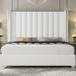 Brand New White King Bed ( Mattress Sold Separately )