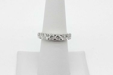 1.98 Cttw Lab Grown Diamond 14k White Gold Wedding Band. 5.5 Grams Size 7 Jr1225sssmia