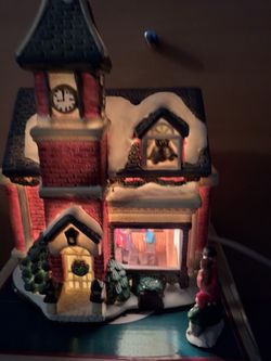 Christmas Lighted House Pocelain