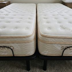 LIKE NEW! Saatva Split King w/Adjustable Frame Bundle - Delivery Available