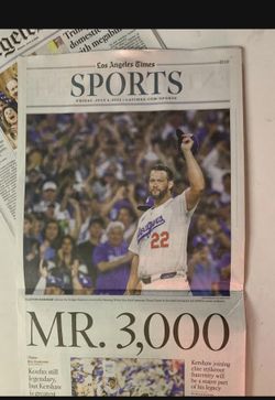 Dodger Kershaw Special Collection Los Angeles Times LA Times  $15 Each GET THE SET Of 4 ONLY $40