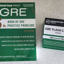 GRE prep book + vocabulary flash cards