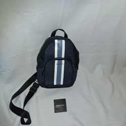 Michael Kors Cooper Logo Stripe Sling Pack - Admiral Blue & Navy