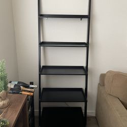 Black Wood Ladder Shelf