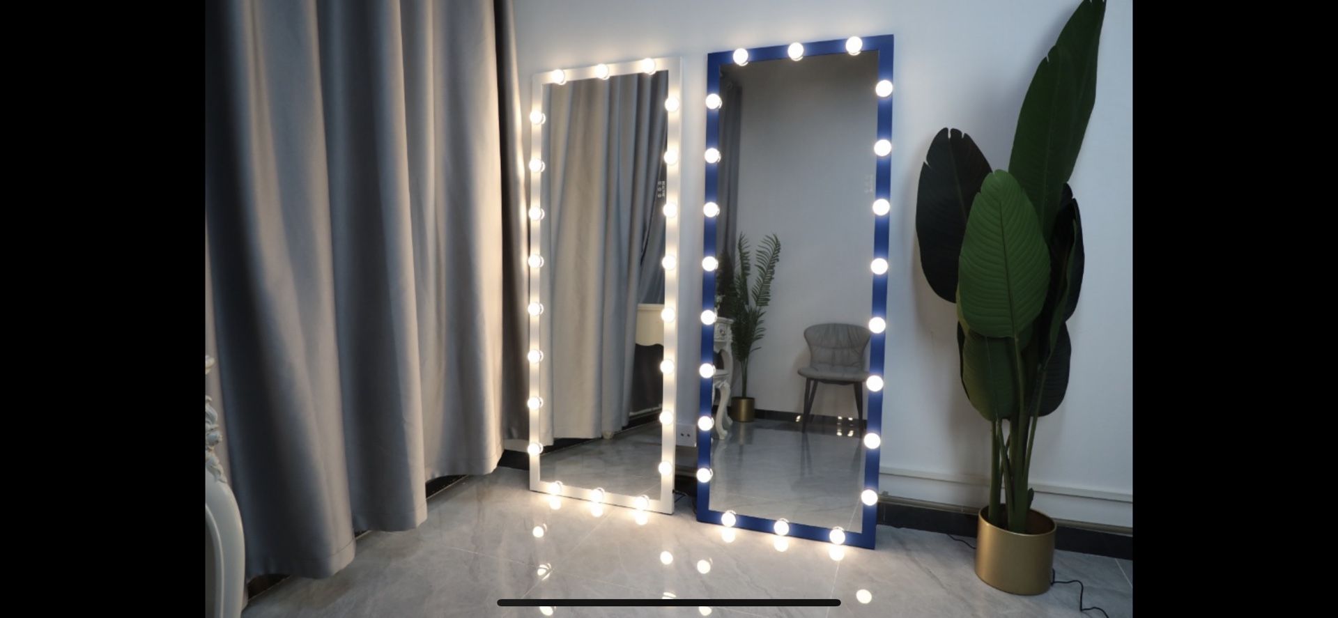 Brand New Full Body Vanity Mirror 64x24” Metal Frame LED