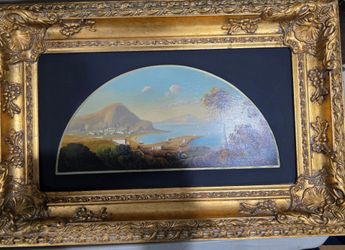 Set of 2 Elegant Framed Landscape Paintings – Ornate Gold Frames