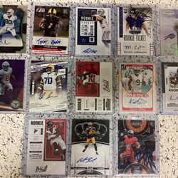 Autographed/numbered football card lot