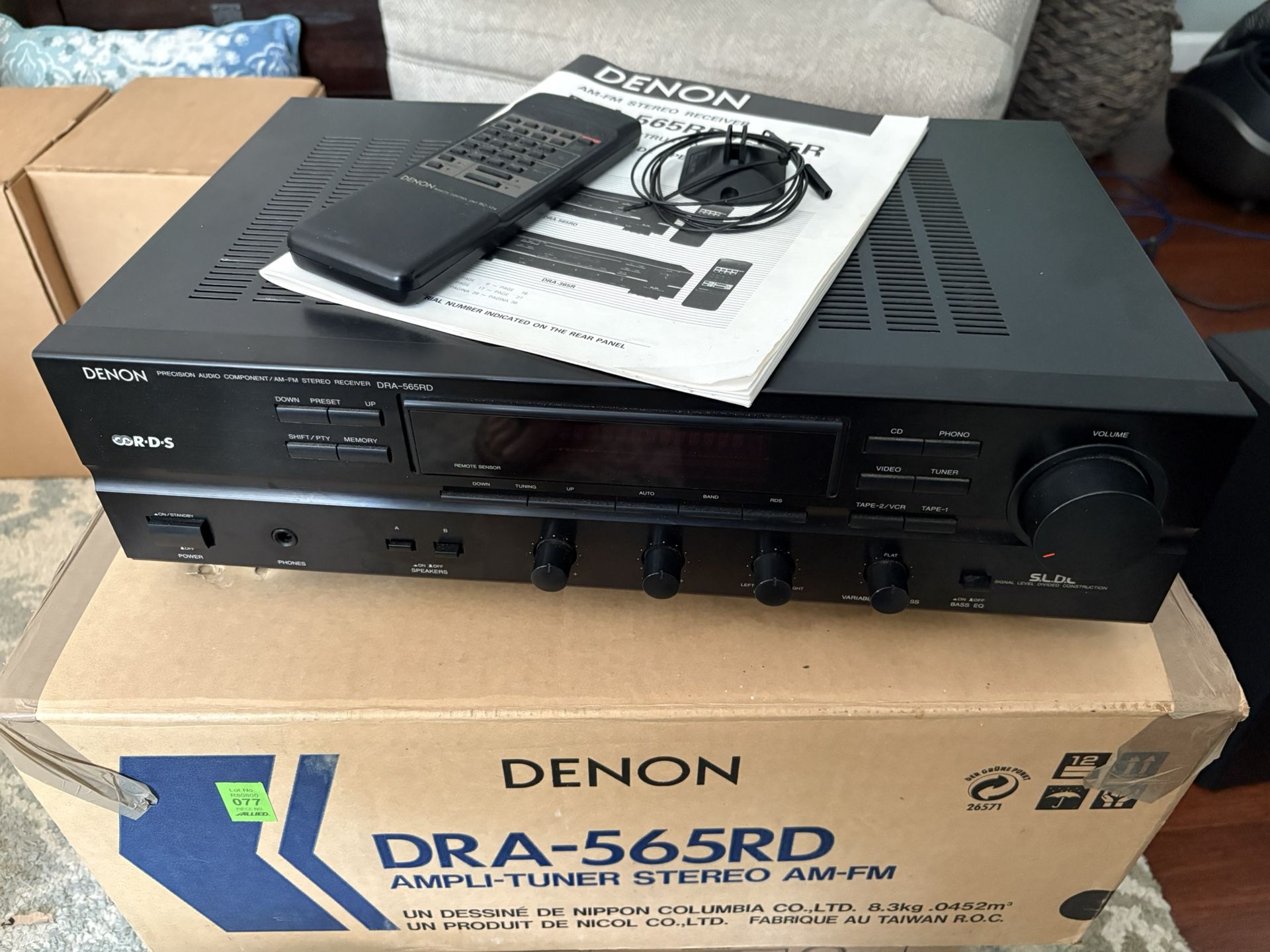 Denon DRA-565RD Stereo Receiver - 80 Watts Per Channel