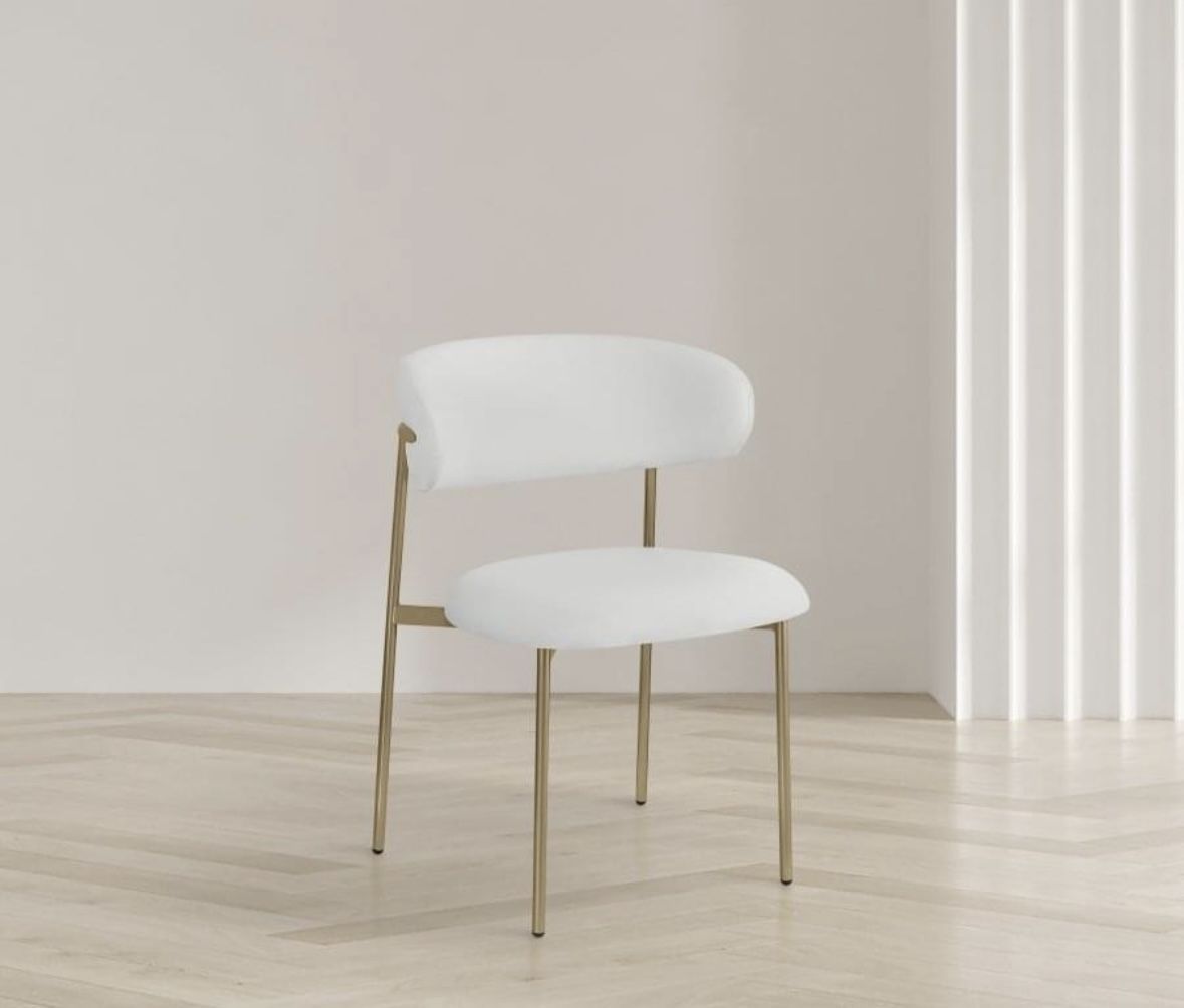 UNOPENED White and Gold Dining Chair Set (6)