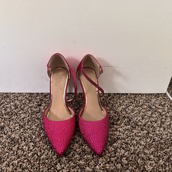 Satin Rhinestone Heels