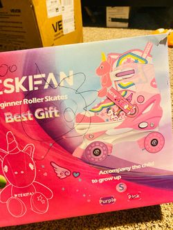 Weskean Kids Beginner Roller Skates Pink Size S