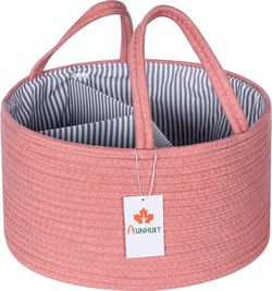 Baby Diaper Caddy Organizer, Nursery Storage Bin for Girl, Portable Basket Changing Table, Travel Hanging Tote, Newborn Essentials Registry Baby Showe