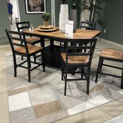 Brown/Black Counter Height Dining Set / 7pc