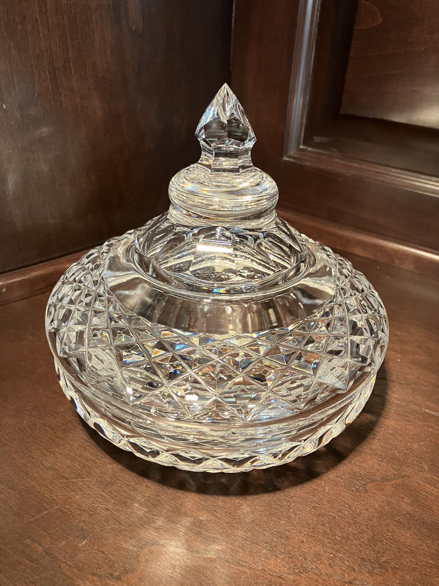 Vintage Waterford candy jar with lid