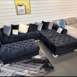 COMFY NEW SOFIA SECTIONAL SOFA AND OTTOMAN SET ON SALE ONLY $999. IN STOCK SAME DAY DELIVERY 🚚  EASY FINANCING 