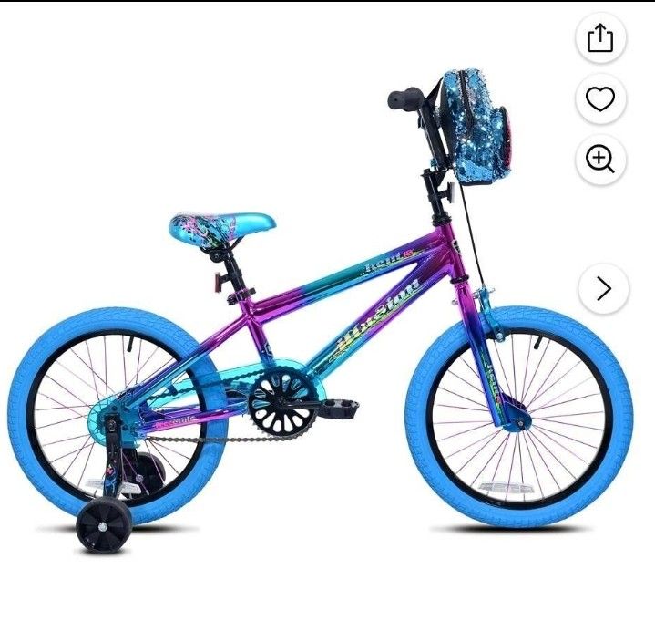 18" Kent Illusion Child Bicycle, 18" Wheels, Child Ages 6-12 Years, Blue/Purple

