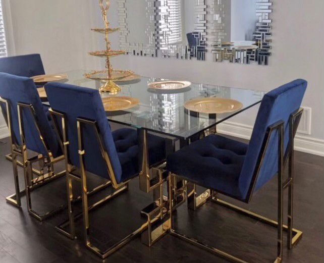 Large Gold Dining Table 