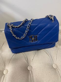 Badgley Mischka Blue Leather Bag
