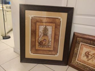 Framed art monkey theme set of three