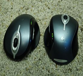 Two Logitech MX1000 Wireless Mice — No Receivers or Charging Bases