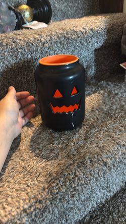 Halloween Jack-O-Lantern Ceramic Jar