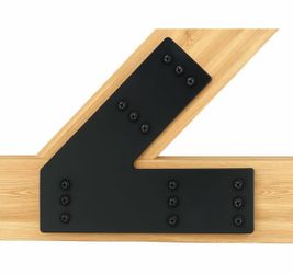 Heavy Duty Black Steel Angle Brackets (6-Pack) – New