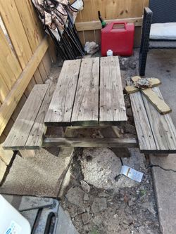 Kids wooden picnic table