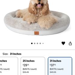 Round Donut Dog Bed - Luxury Orthopedic Dog Beds with Memory Foam - Calming Bolster Pet Bed, Water-Resistant, Washable Plush Cover, Zipper - Small, Me