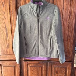 Women’s The North Face Full Zip, Track Jacket, Gray, Large Wind Wall