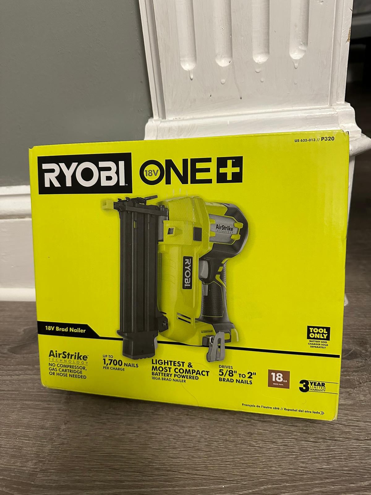 RYOBI 18-VOLT ONE+ AIRSTRIKE CORDLESS BRAD NAILER, 18-GAUGE, TOOL ONLY for  Sale in Providence, RI OfferUp