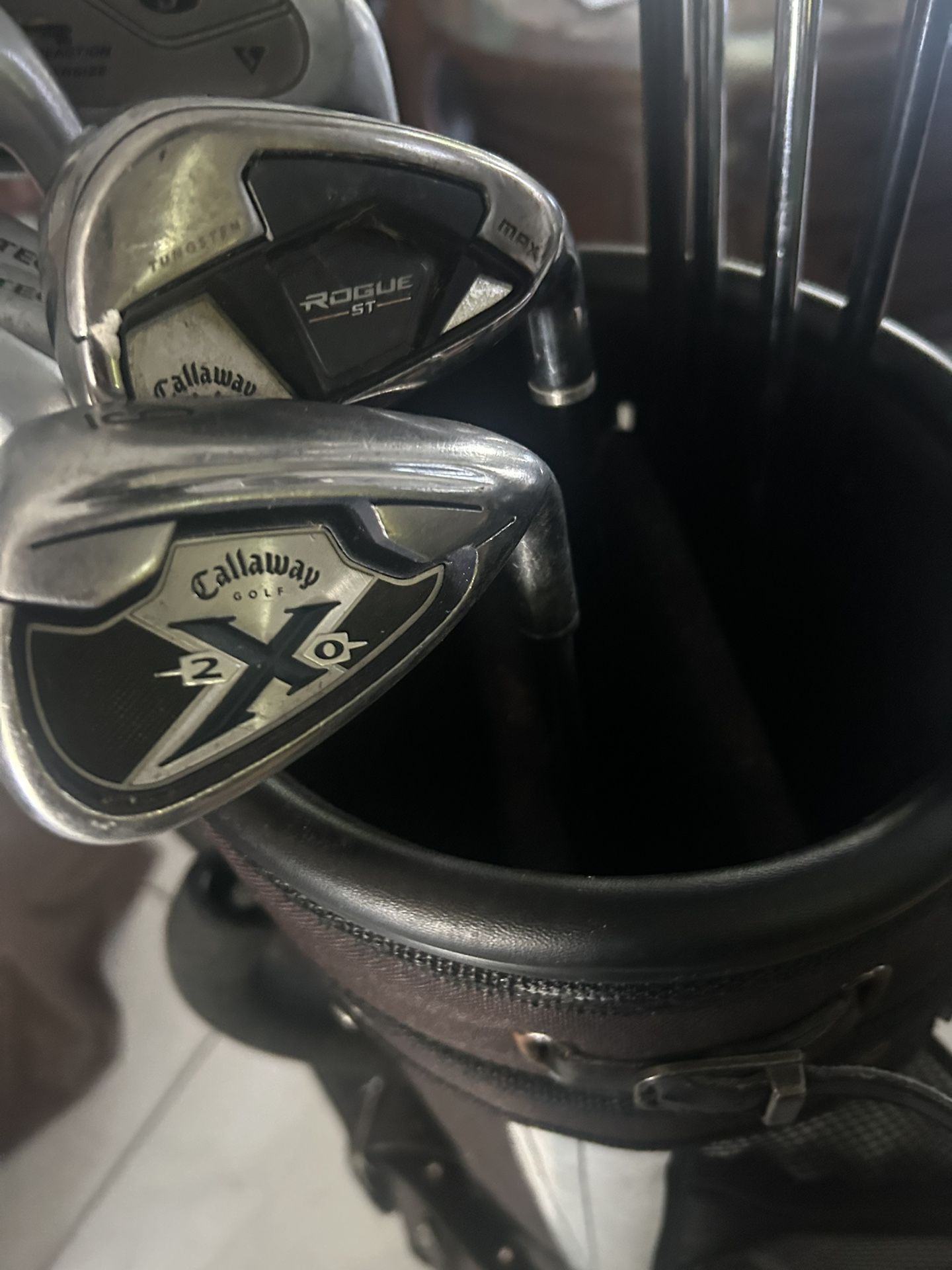 ( 275 OBO) bag of diffrent golf clubs, all decent condition and very sturdy, willing to sell one by one but rather the whole bag