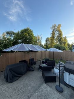 Set of 2 ultra large patio umbrellas