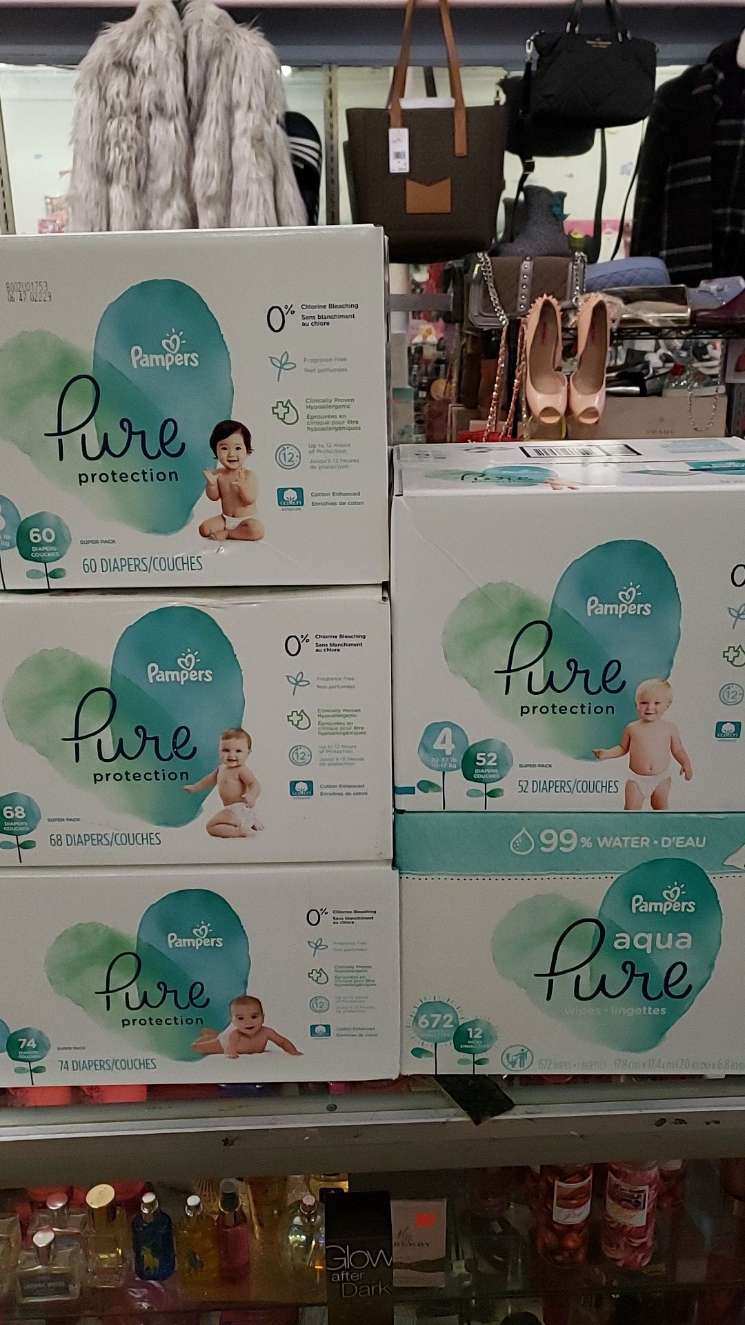 Pampers pure diapers and wipes