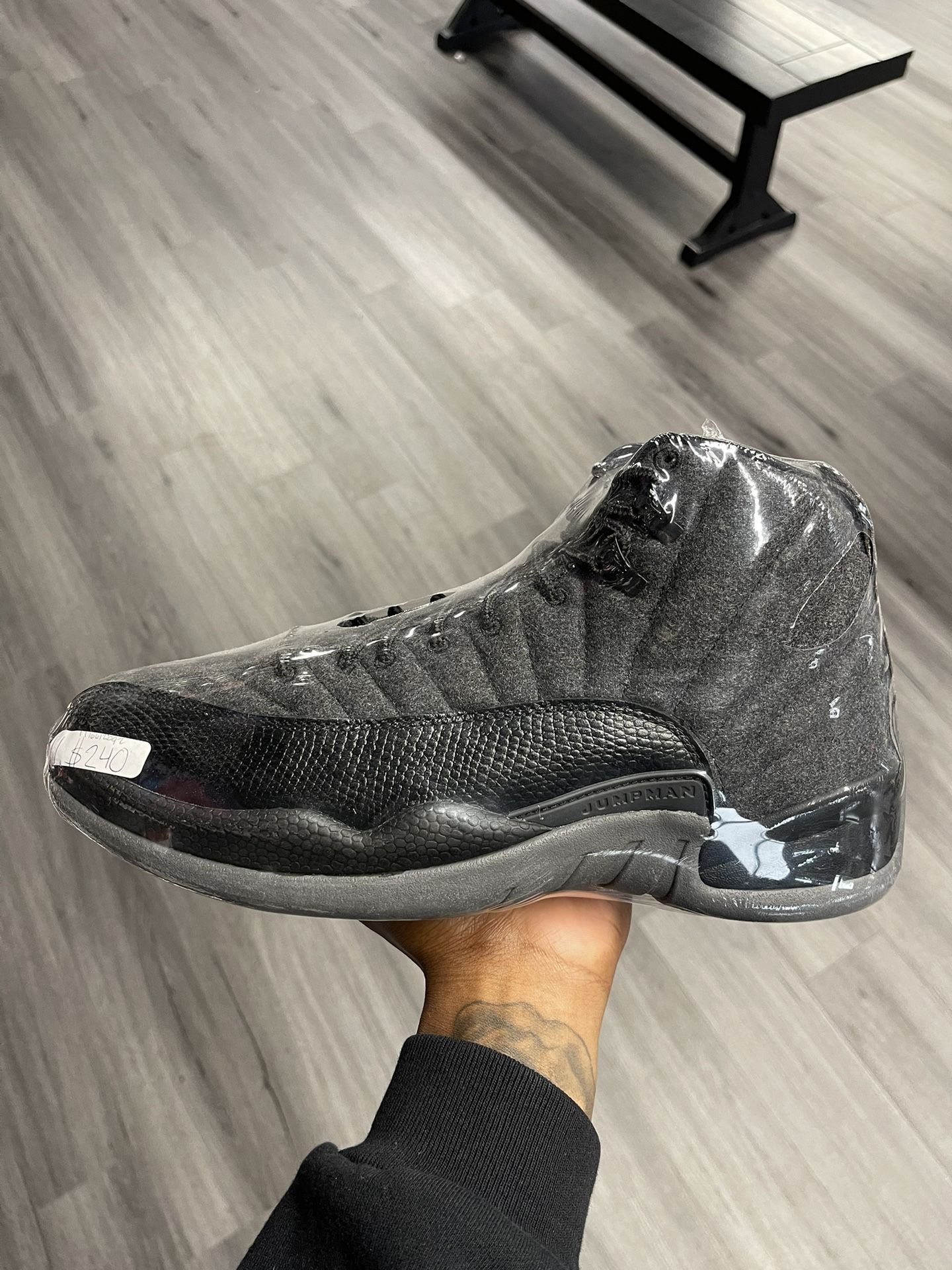 Dark Grey Jordan 12 Wool Release Date Wool Black And Gray Jordan
